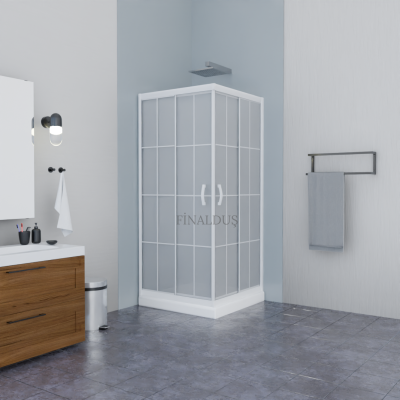 POOL SERİSİ BEYAZ PROFİLLİ KAROLAJLI CAM DUŞAKABİN