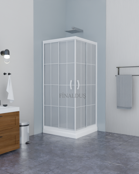 POOL SERİSİ BEYAZ PROFİLLİ KAROLAJLI CAM DUŞAKABİN