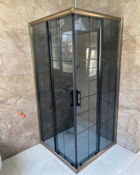 POOL SERİSİ BRONZ PROFİLLİ ŞEFFAF CAM DUŞAKABİN