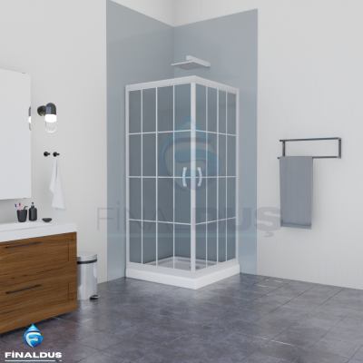 POOL SERİSİ BEYAZ PROFİLLİ KAROLAJLI CAM DUŞAKABİN