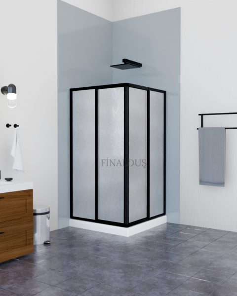 BELLA SERİSİ SİYAH PROFİLLİ MİKA DUŞAKABİN