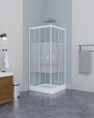 POOL SERİSİ BEYAZ PROFİLLİ KAROLAJLI CAM DUŞAKABİN