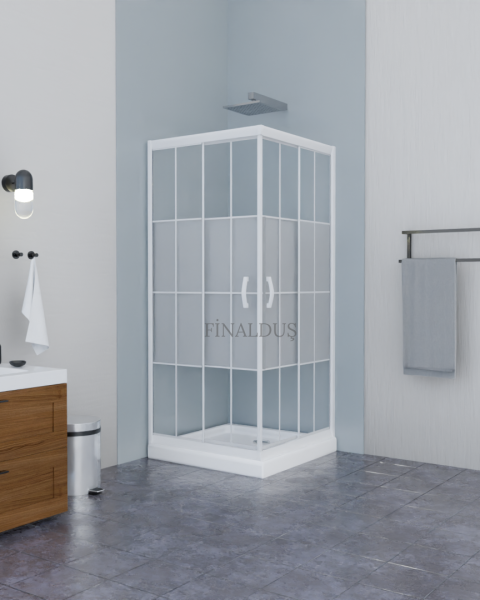 POOL SERİSİ BEYAZ PROFİLLİ KAROLAJLI CAM DUŞAKABİN