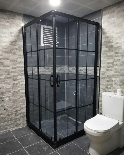 POOL SERİSİ SİYAH PROFİLLİ FÜME CAM DUŞAKABİN