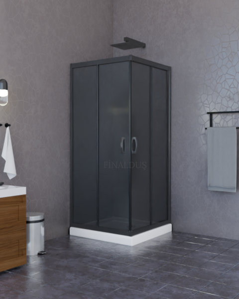 POOL SERİSİ SİYAH PROFİLLİ FÜME CAM DUŞAKABİN