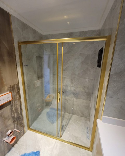 POOL SERİSİ GOLD PROFİLLİ ŞEFFAF CAM DUŞAKABİN