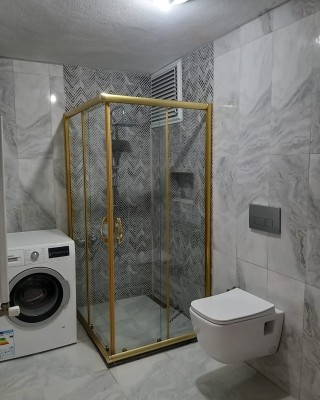 POOL SERİSİ GOLD PROFİLLİ ŞEFFAF CAM DUŞAKABİN