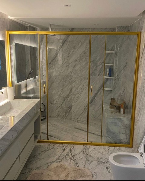 POOL SERİSİ GOLD PROFİLLİ ŞEFFAF CAM DUŞAKABİN